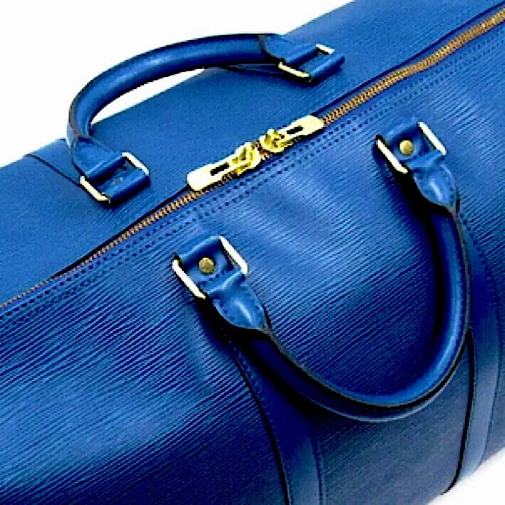 LOUIS VUITTON Blue Epi Leather Keepall 60 Boston Travel Duffel Bag SP0915 LV60